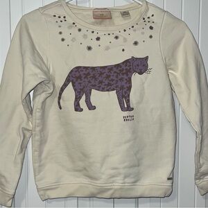 Scotch & Soda Kids Girls Star Print Leopard CrewNeck Pullover Sweatshirt 10/140